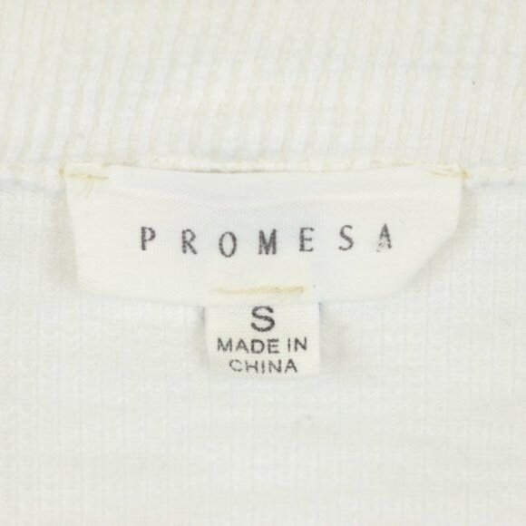 Promesa Ready Set Women’s Small White V-Neck Short Sleeve Knit Popover Blouse - Picture 6 of 8